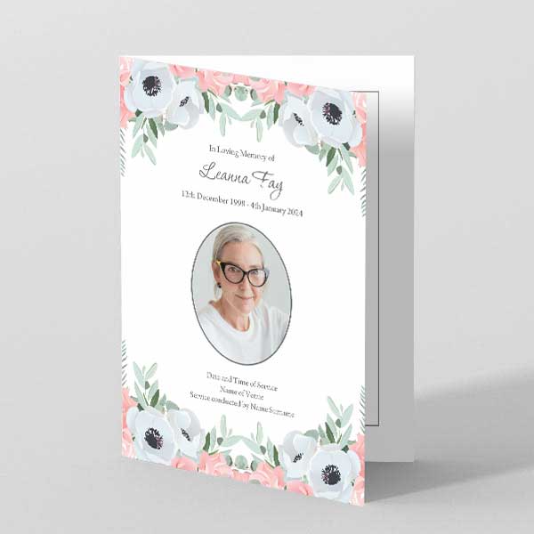 Show details for Pastel Flowers - Funeral Order of Service