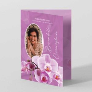 Pink Orchids Funeral Order of Service Template