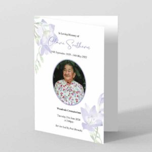 Delicate Freesia Funeral Order of Service Template