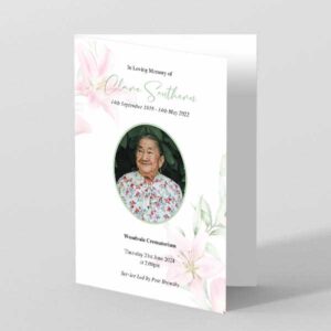 Delicate Lilies Funeral Order of Service Template