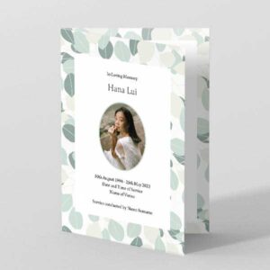 Modern Greenery Funeral Order of Service Template