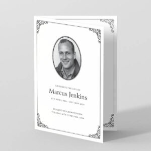 Delicate Flower Border Funeral Order of Service Template