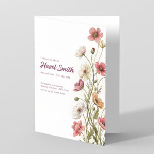 Flower Stem Funeral Order of Service Template