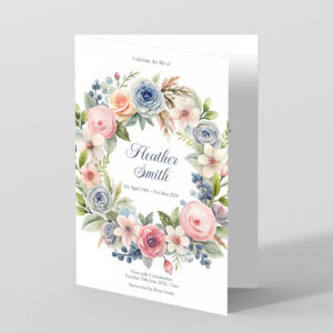 Flower Wreath Funeral Order of Service Template