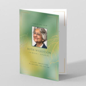 Golden Leaves Funeral Order of Service Template