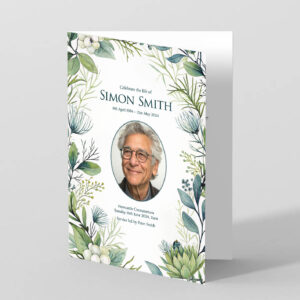 Winter Foliage Funeral Order of Service Template