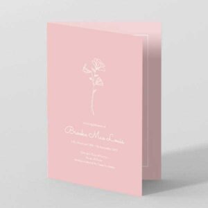Simple Rose Funeral Order of Service Template in Pink