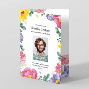 Summertime Florals Funeral Order of Service Template