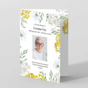 Sunshine Blossom Funeral Order of Service Template