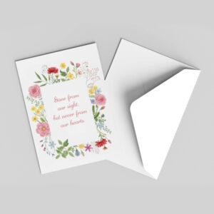 Pink flowers square - Condolence Card