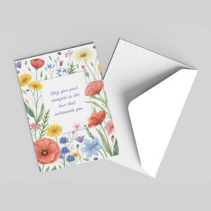 Poppies and flowers - Condolence Card