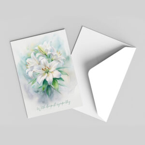 White Lilies - Condolence Card