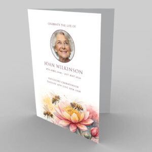 Garden Flowers with Bees Funeral Order of Service