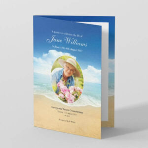 Peaceful Seashore Funeral Order of Service Template