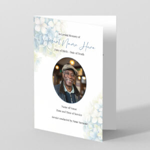Delicate Hydrangea - Funeral Order of Service Template