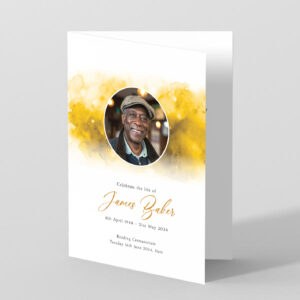Yellow Watercolours - Funeral Order of Service