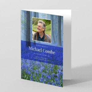 Bluebell Strip Funeral Order of Service Template.