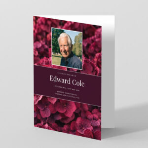 Rich Red Hydrangea Funeral Order of Service